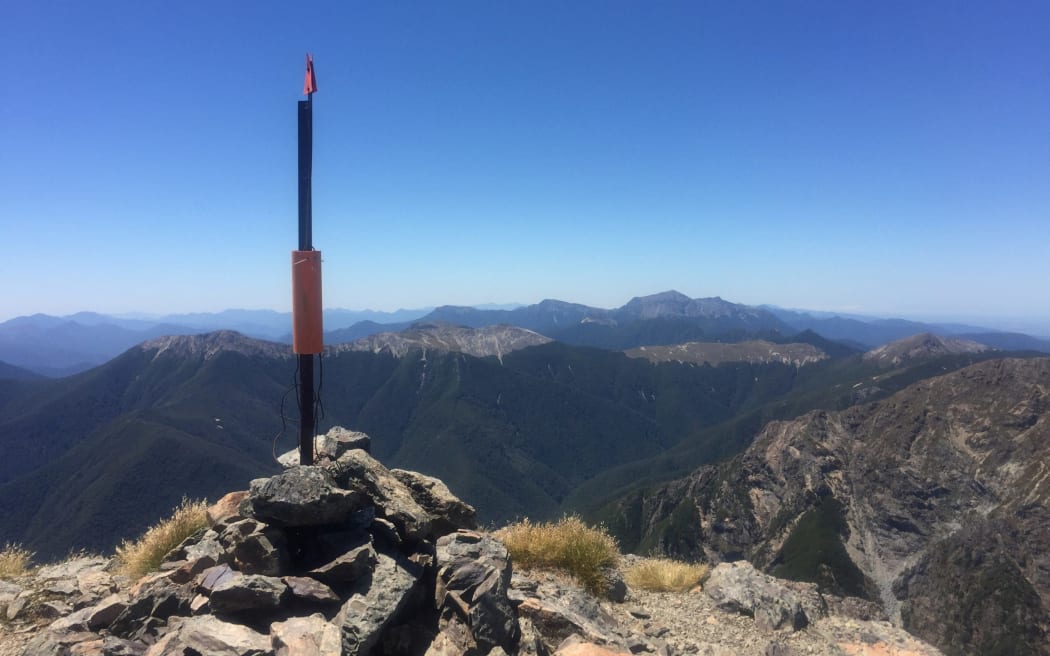 The summit of Mt Rintoul, 1761m above sea level, looking south toward Mt Patriarch.