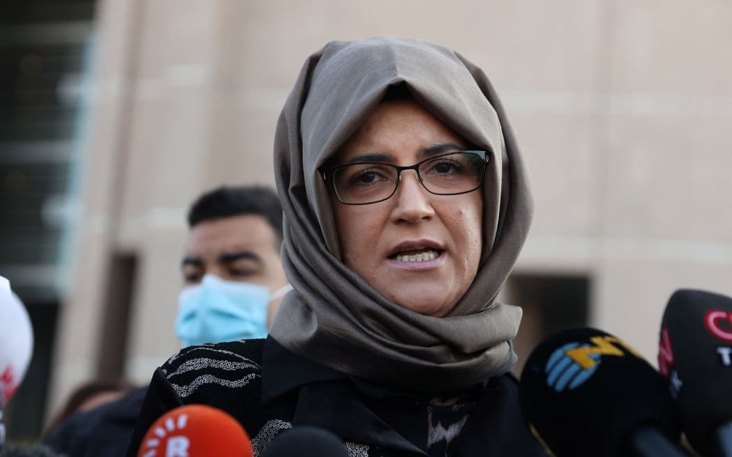 Saudi journalist Jamal Khashoggi's fiance and plaintiff Hatice Cengiz speaks to press after the trial of  trial of 26 defendants over the killing of Khashoggi at Saudi Arabian Consulate in 2018, in Istanbul, Turkey on March 04, 2021