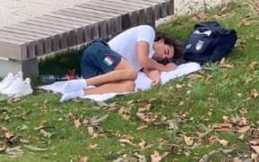 Olympic gold medalist Thomas Ceccon shocked fans when he was caught sleeping in a park.