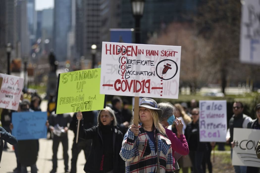 Anti-vaccination protesters in Canada.