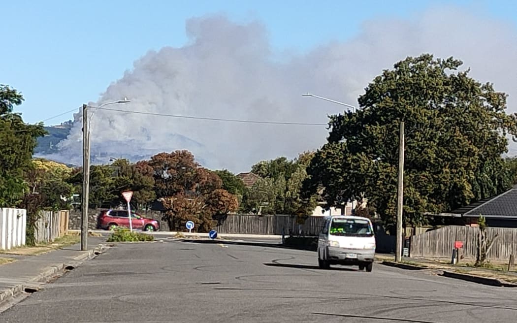 The fire as seen from Hornby at 5.55pm on 14 February 2024.