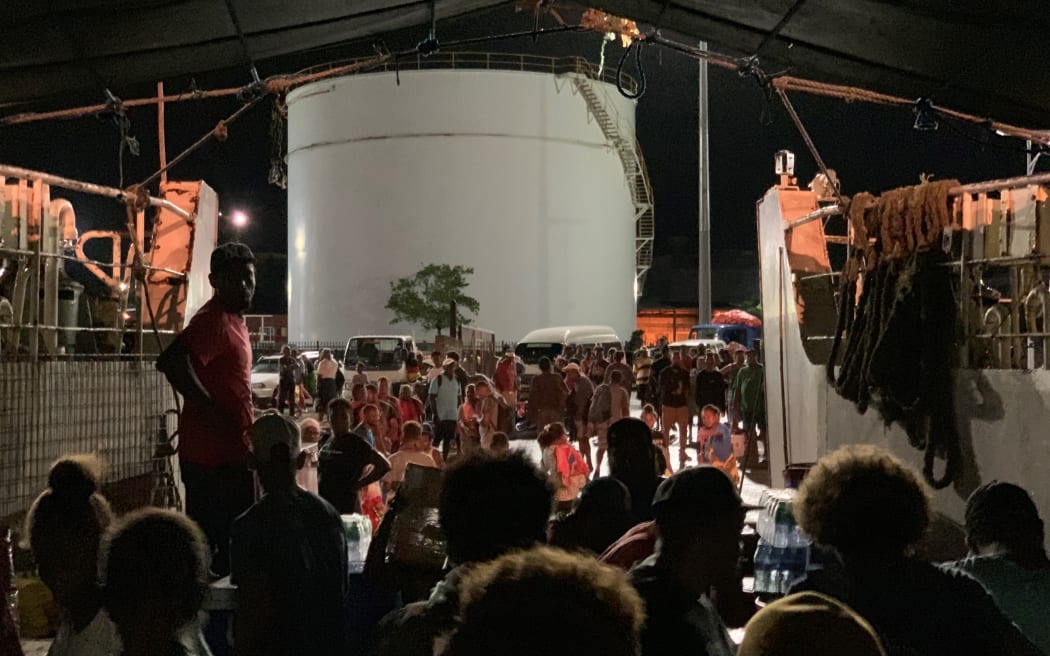 A day out from the election boatloads of voters are still leaving the capital Honiara. These passengers bound for Isabel had waited all day for this boat to arrive and were visibly exhausted by the time they boarded.