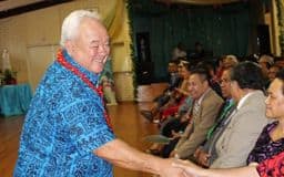 Samoa Airlines Minister Lautafi Fio Selafi Purcell at Sydney launch for Samoa Airlines