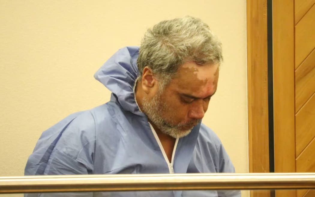 Terrance Lowe Kiro appears in court charged with the manslaughter of Linda Woods.