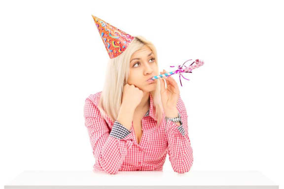 Sad woman at party