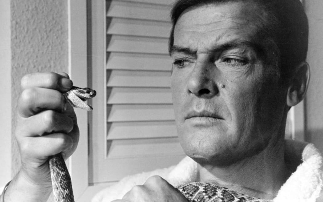 Roger Moore as James Bond in a scene of Moonraker in 1979.