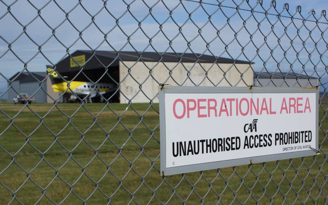 The hangar at Nelson Airport where an engineer attacked a pilot in May 2021