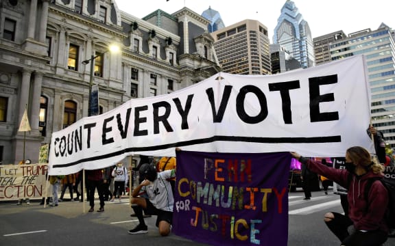 People demand to count every vote of U.S. presidential election in Philadelphia, Pennsylvania