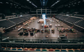 Auckland's Spark Arena has become a food distribution centre under Covid-19 lockdown.