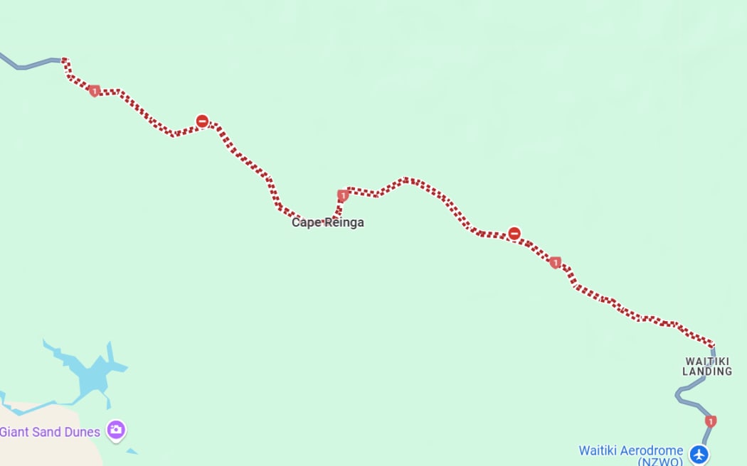 State Highway 1 just north of Waitiki Landing has been closed due to flooding on 29 April 2025.