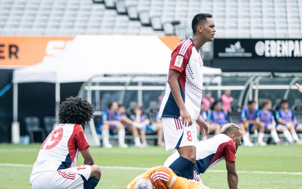 Tahiti United players dejected as South Melbourne scored the winner in their OFC Pro League clash at Eden Park on Sunday afternoon.