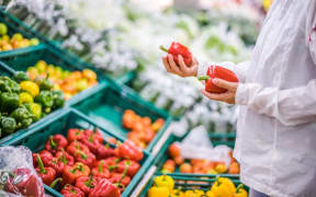 Fresh fruit at supermarket.
