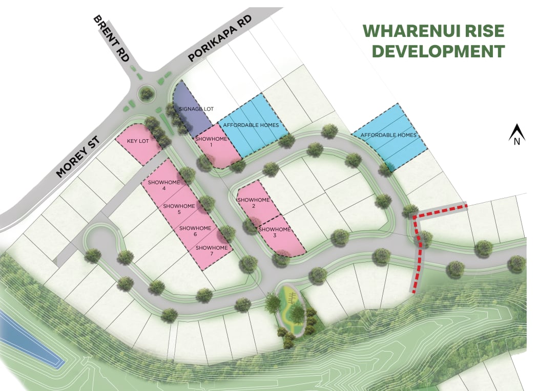 An artistic representation of the new Wharenui Rise subdivision located in Owhata.