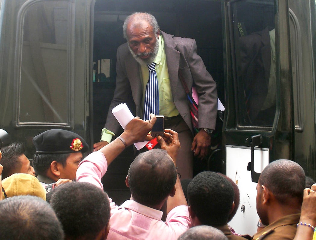 The President of the so-called Federal Republic of West Papua, Forkorus Yaboisembut, during his trial