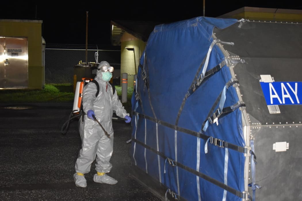 Marshall Islands border protection against Covid-19 includes spraying by EPA staff of mail and cargo