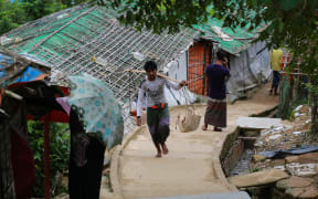 Rohingya people are seen at Jamtoli refugee camp at Ukhia in Coxs Bazar in Bangladesh on August 23, 2020.