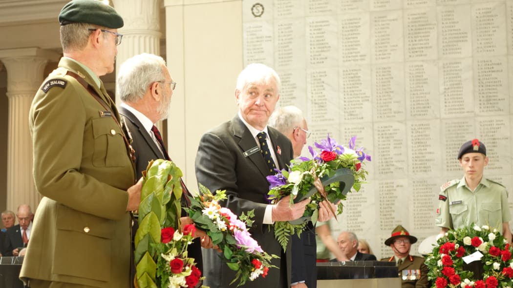 Wreath-laying at the Passchendaele ceremony in Auckland.