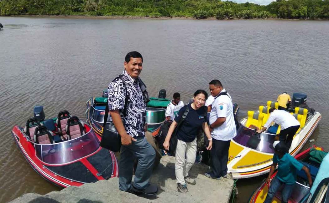 Members of the vaccination team in Asmat.