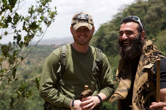 Ryan Tate with a fellow VetPaw anti-poaching team mate Azad 'Oz' Ebrahimzadeh