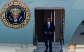 President Barack Obama arriving in Hangzhou on Saturday