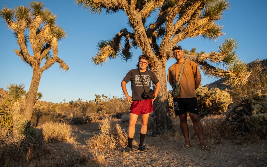 Ezra Simons and Treye Liu in Joshua Tree