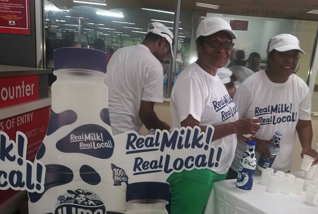 Product in-store for Ilimo Milk.