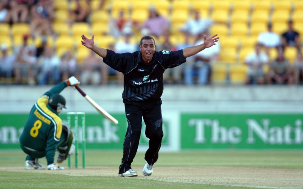 2004, International one day cricket,  Wellington, New Zealand vs Pakistan. 
Andre Adams.