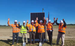 The sod turning ceremony for the new solar farm in Canterbury.