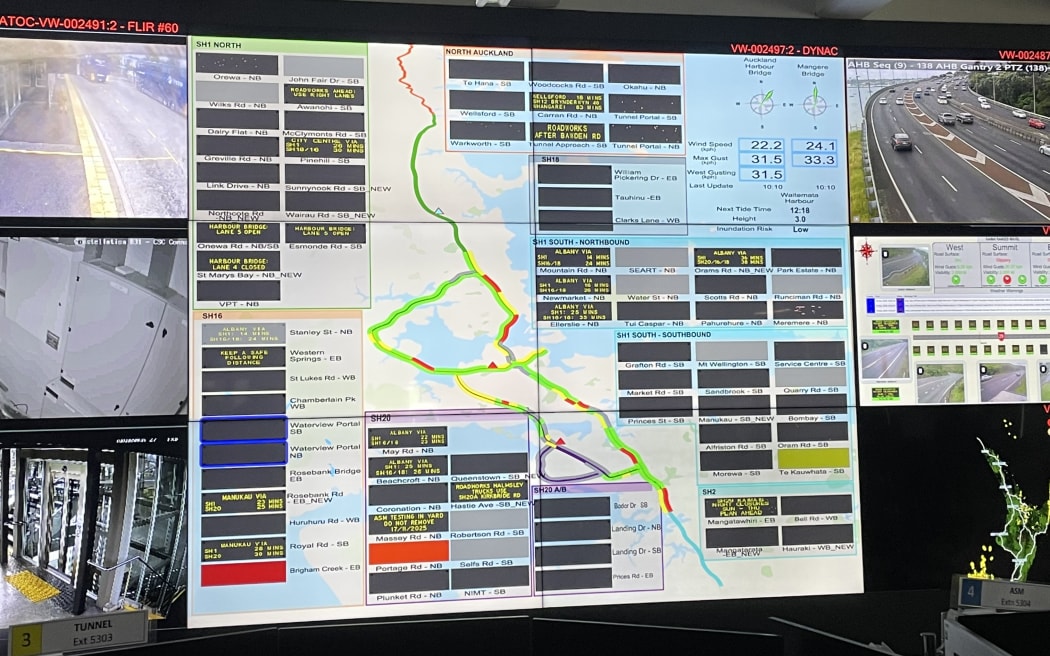 Electronic billboards around Auckland are controlled at Auckland Transport Operations Centre.