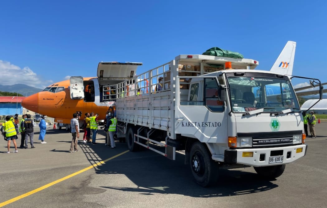Humanitarian supplies arrive in Dili.