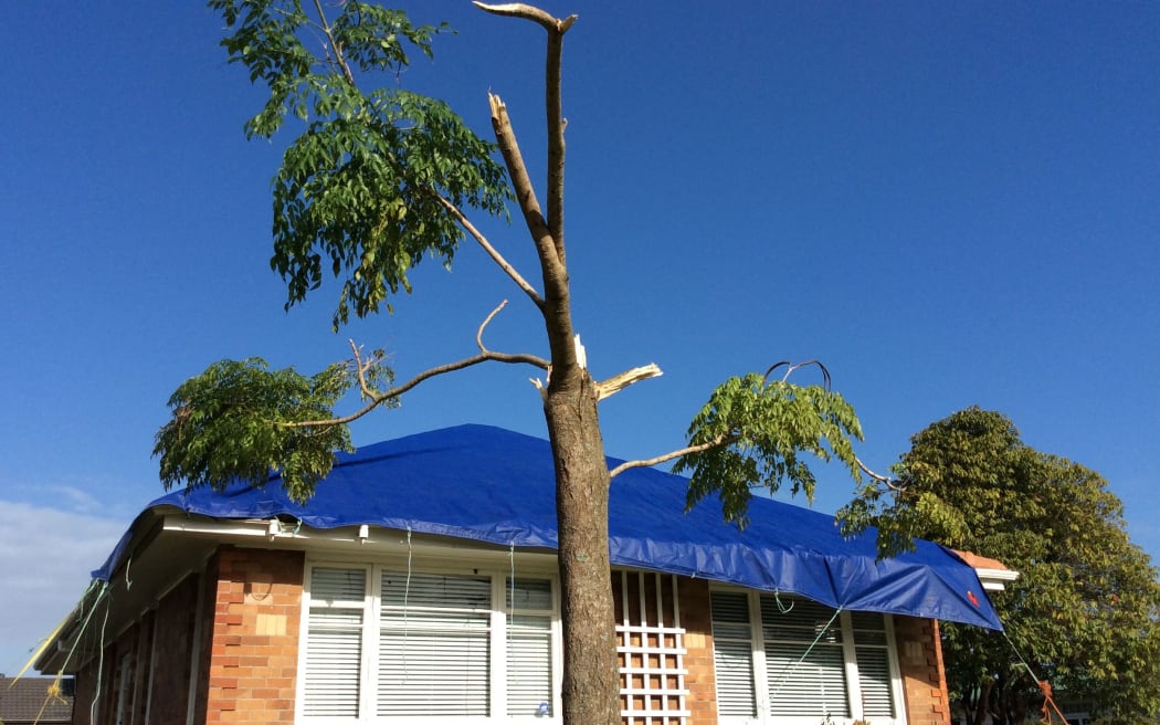 Storm damage in Grande Vue Rd, Papatoetoe.