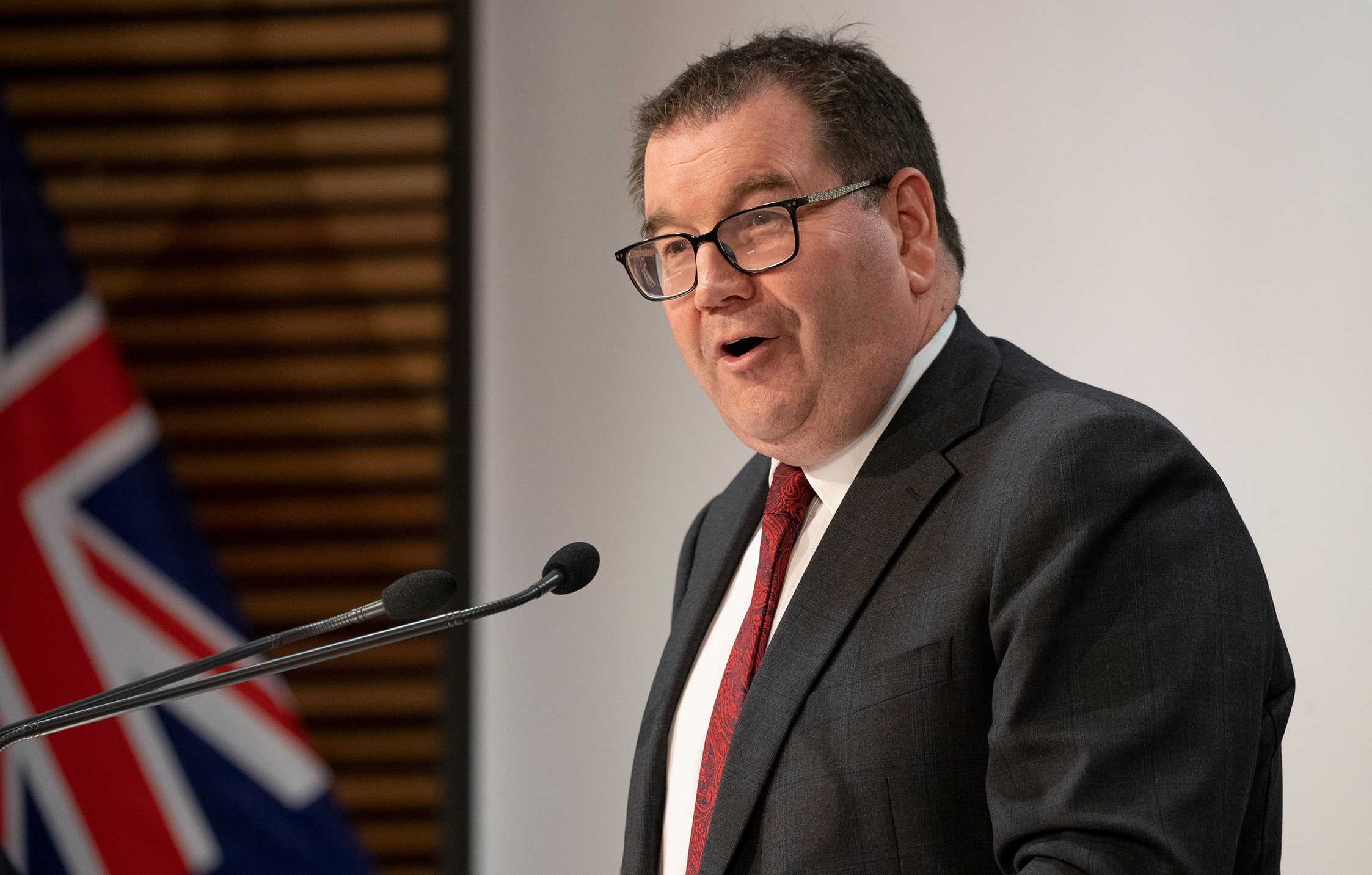 Minister of Finance Grant Robertson speaking at the briefing for a Covid-19 daily update on 17 April, 2020.