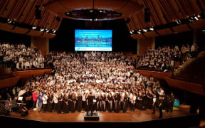 The Big Sing Grand Finale ended with a massed choir of all the singers