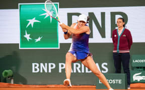 Iga Swiatek in action at the French Open