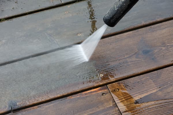 Water blasting is a deck cleaning no no.