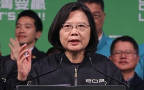 Tsai Ing-wen, current president of the Republic of China, declares her election victory after being shoo-in for the Taiwanese Presidential Election in front of her supporters in Taipei City, Taiwan on January 11, 2020.