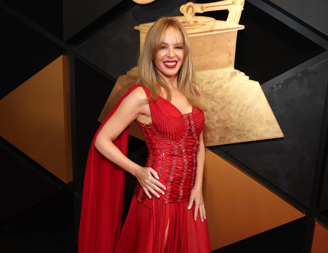 LOS ANGELES, CALIFORNIA - FEBRUARY 04: Kylie Minogue attends the 66th GRAMMY Awards at Crypto.com Arena on February 04, 2024 in Los Angeles, California. (Photo by Kevin Mazur/Getty Images for The Recording Academy)