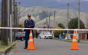 A Police cordon in residential Levin after self-harm incident led to evacuations on the night of 4 August 2022.