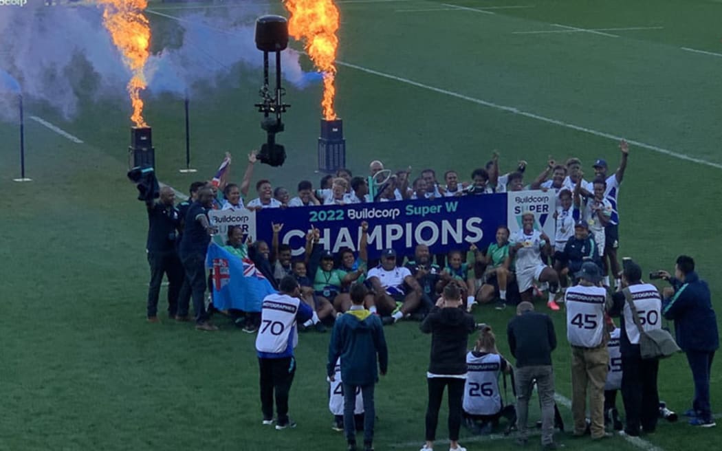 Fijiana Drua win the Super Rugby W title in 2022.