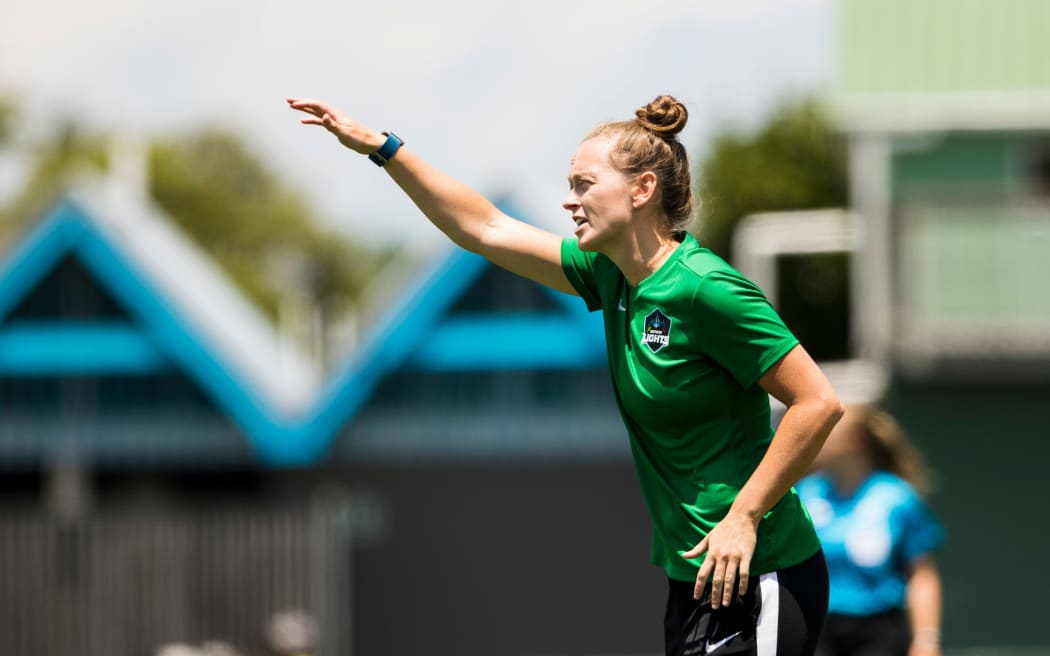 Gemma Lewis coaching Northern in 2018.