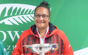 Milika Nathan with her winning trophy.
