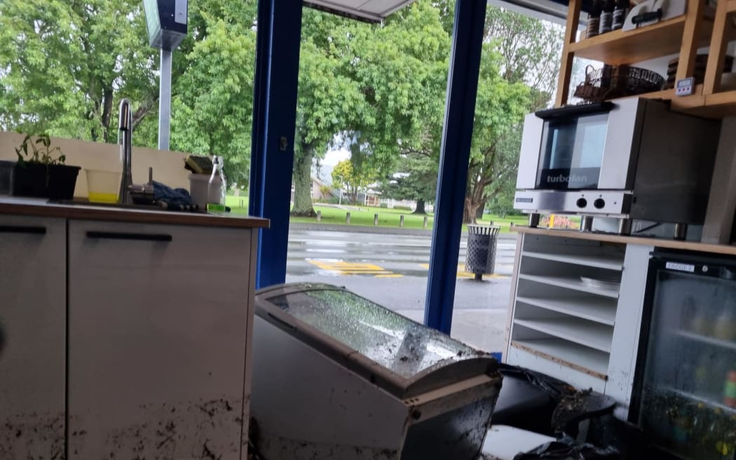 Mt Albert Little French Cafe owner Benjamin Chevre says all the fridges are ruined and all food has to be thrown out after the store was impacted by flooding in Auckland.
