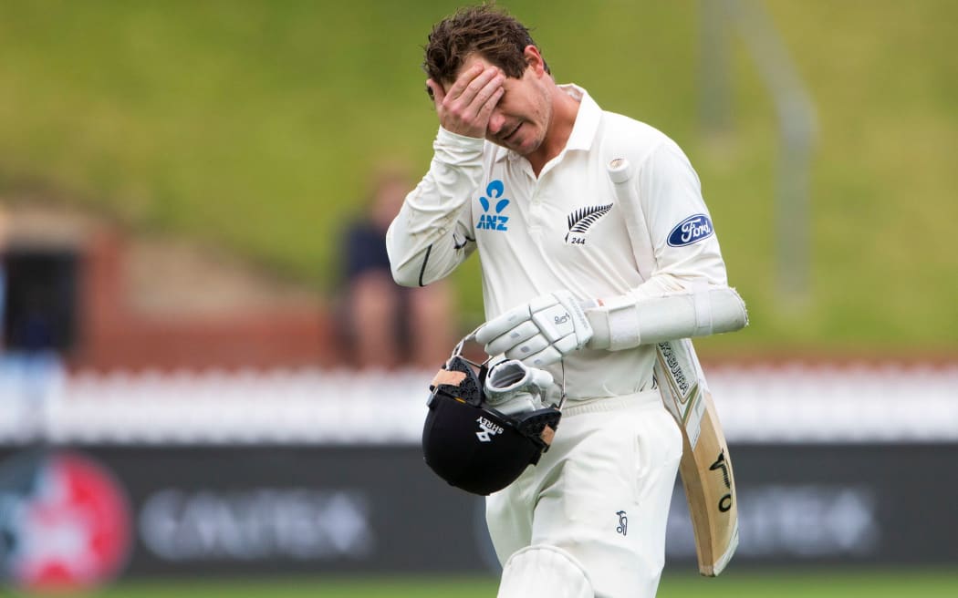 BJ Watling can't believe he was dismissed by such a poor delivery.