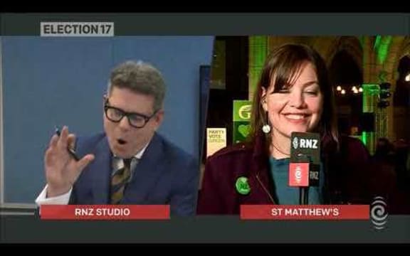 Green MP Julie Anne Genter speaks from St Matthew’s in Auckland