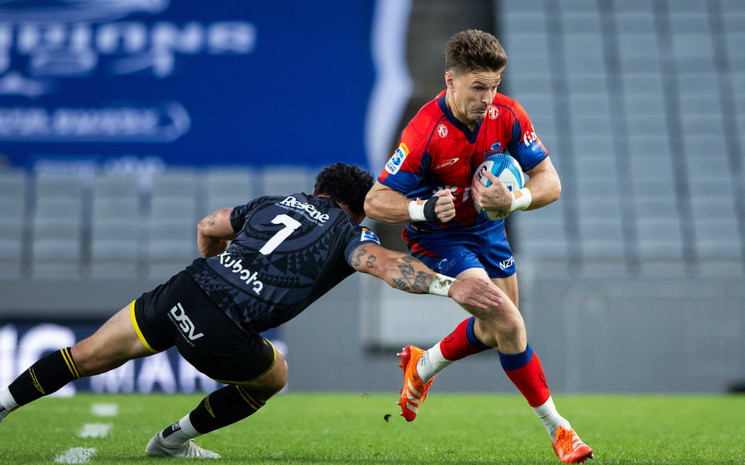 Blues Beauden Barrett during the Super Rugby Paciﬁc - Blues v Hurricanes at Eden Park, Auckland - New Zealand - on Saturday 5th  April  2025.
Photo credit: Brett Phibbs / www.photosport.nz