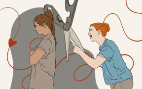 Illustration of two women arguing.