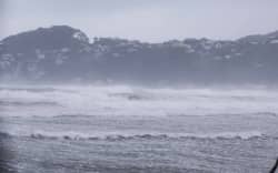 Heavy swells at Lyall Bay in Wellington amid wild weather.