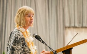 Ann Marie Skelton, chairperson of the United Nations Committee on the Rights of the Child speaks at the official opening of the “Regional Experience Sharing Workshop on Implementation of Recommendations” by the UN Committee on the Rights of the Child was held this morning in Apia, Samoa.

Hosted by Samoa’s  Minister of Women, Community and Social Development, Hon. Mulipola Anarosa Ale Molioo, and heads of regional and international agencies, the three-day meeting is bringing Pacific Island governments and the CRC Committee together to discuss children’s rights issues and to promote a stronger commitment to the implementation of the Convention.

PC: Myka Stanley Media
