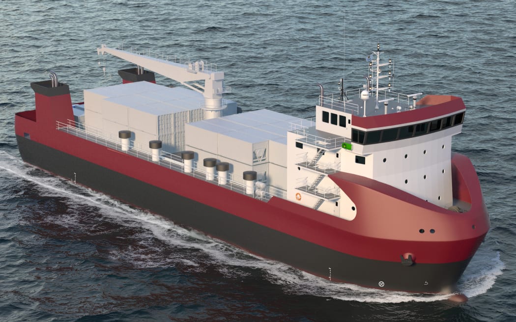 A 3D-rendered image of the new ship.
