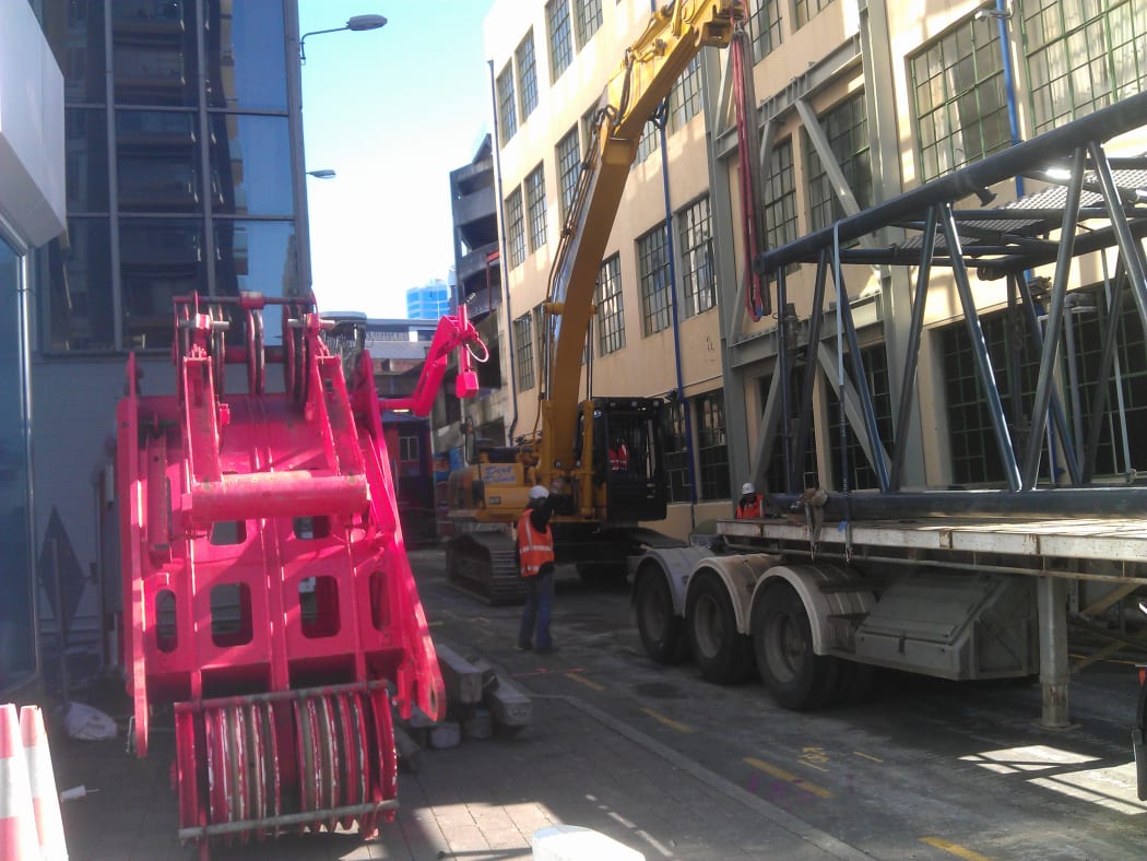 Preparations are made to demolish the lift shift.